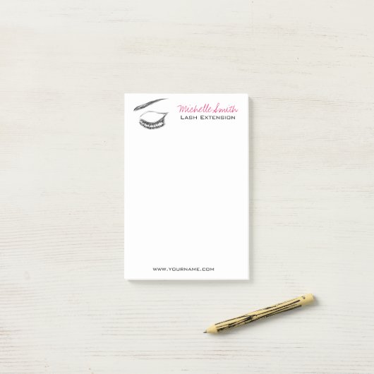 Luxury Lash & Beauty Salon Zwarte Wimpers Post-it® Notes (Op bureau)