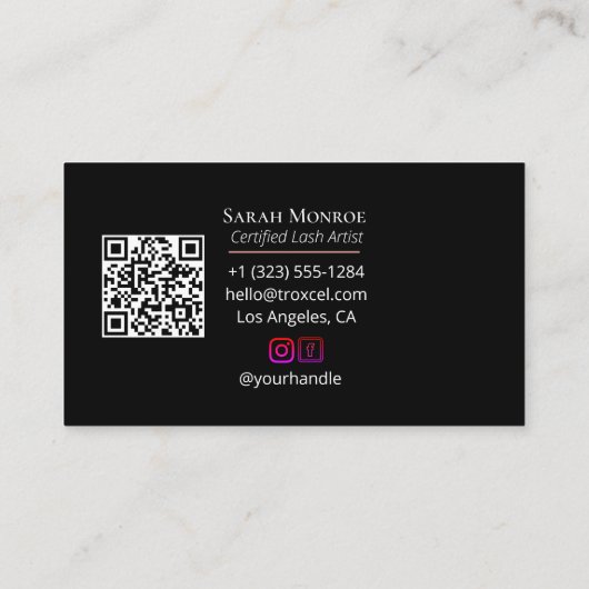 Luxury Lash Design with QR code Visitekaartje (Achterkant)