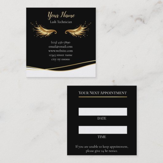Luxury Lash Technician Appointment Card Afsprakenkaartje (Voorkant / Achterkant)
