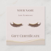 Luxury Lash Technician Gift Certificate Card Klantenkaartje (Voorkant)