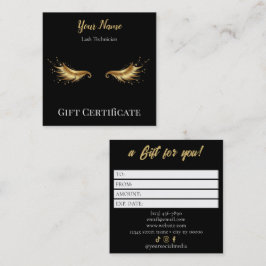 Luxury Lash Technician Gift Certificate Card Klantenkaartje