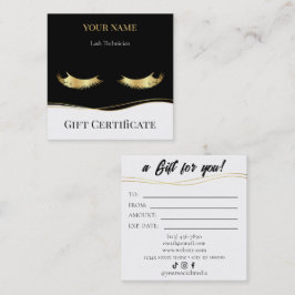 Luxury Lash Technician Gift Certificate Card Klantenkaartje