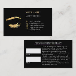 Luxury Lashes Before care Appointment Card Afsprakenkaartje