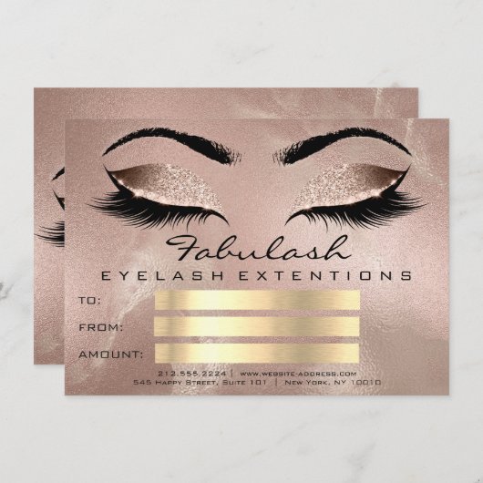 Luxury Lashes Roos Makeup Artist Certificate Gift (Voorkant / Achterkant)