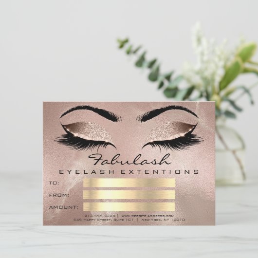 Luxury Lashes Roos Makeup Artist Certificate Gift (Staand voorkant)