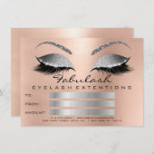 Luxury Lashes roze Silver Makeup Certificate Gift (Voorkant / Achterkant)