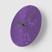 Luxury Lavender Damask Swirls Clock Ronde Klok (Hoek)