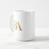Luxury Law Firm Monogram Coffee Mug | Navy & Gold Koffiemok (Voorkant links)