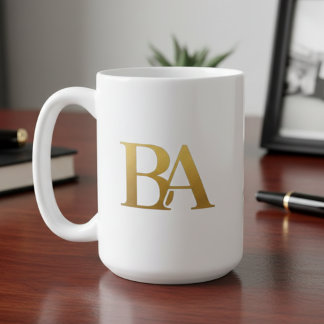 Luxury Law Firm Monogram Coffee Mug | Navy & Gold Koffiemok