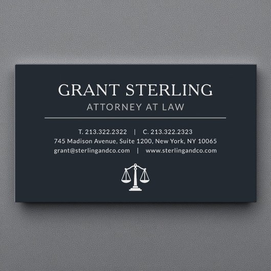  Luxury Lawyer Attorney at Law Black Silver Visitekaartje