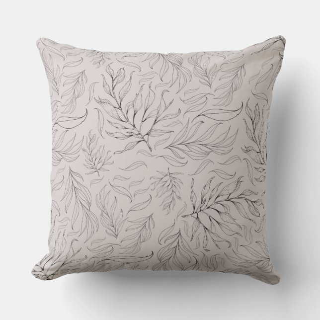 Luxury Leaf Dessiner Pillow Kussen (Voorkant)