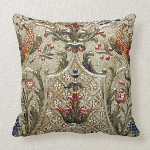LUXURY LEATHER Silver Pheasant Gilded Cushion Kussen