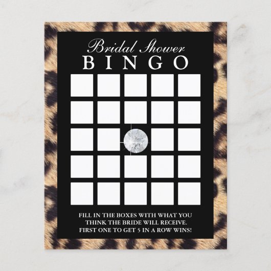 Luxury Leopard Print Vrijgezellenfeest Bingo Game  (Voorkant)