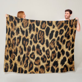 Luxury Leopard Skin Elegant Wild Animal Fur Design Fleece Deken