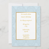LUXURY LIGHT BLUE GOLD ABSTRACT BIRTHDAY KAART (Voorkant)