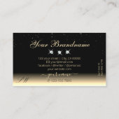 Luxury Light Gold Black Sparking Jewels Monogram Visitekaartje (Achterkant)