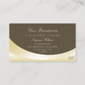 Luxury Light Gold Brown met monogram en diamant Visitekaartje (Achterkant)