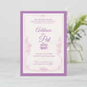 Luxury Light Purple wedding invitation Kaart (Staand voorkant)