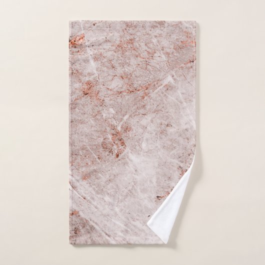 Luxury Light Roze Marble Monogrammed Bad Handdoek (Handdoek)