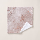 Luxury Light Roze Marble Monogrammed Bad Handdoek (Wasdoekje)