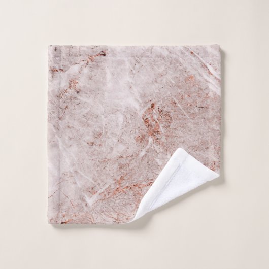 Luxury Light Roze Marble Monogrammed Bad Handdoek (Wasdoekje)