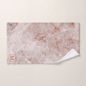 Luxury Light Roze Marble Monogrammed Bad Handdoek (Handdoek)
