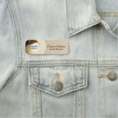 Luxury Light Wood Gold Lattice Name Tag (In situ)