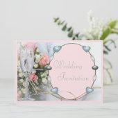 Luxury Linen Bride & Groom, Doves & Glass Floral Kaart (Staand voorkant)