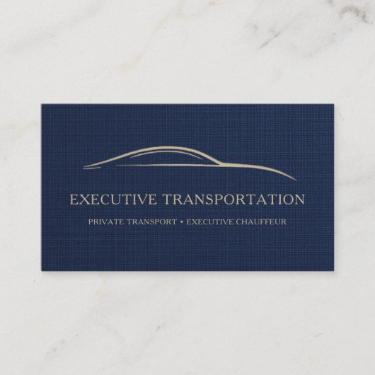 Luxury Linen Executive Transport Navy Blue Visitekaartje (Voorkant)