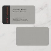 Luxury Linen Gray Personal Trainer Sport Plain Visitekaartje (Voorkant / Achterkant)