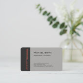 Luxury Linen Gray Personal Trainer Sport Plain Visitekaartje (Staand voorkant)