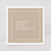 Luxury Linen Plain Modern minimalist Vierkante Visitekaartje (Achterkant)