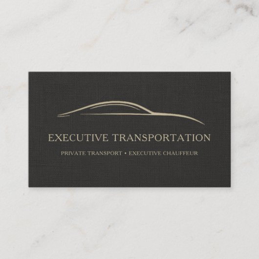 Luxury Linen Transport Car QR Code Black & Gold Visitekaartje (Voorkant)