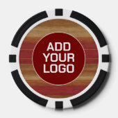 Luxury Linen Trendy Burgundy Gold Collection Poker Chips (Voorkant)