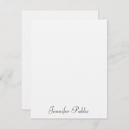 Luxury Linen Typografie Moderne Minimale Sjabloon (Voorkant / Achterkant)