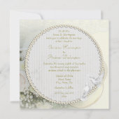 Luxury Linen Wedding Bands, Rozen, Doves & Lace Kaart (Achterkant)