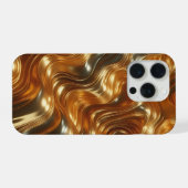 Luxury Liquid Gold Waves - Seamless Metallic Fluid iPhone Hoesje (Achterkant horizontaal)