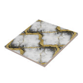 Luxury Liquid Gold White Marble Elegant Tegeltje (Zijkant)