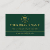 Luxury Logo Green Gold QR Code Visitekaartje (Voorkant)