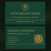 Luxury Logo Green Gold QR Code Visitekaartje