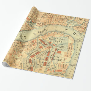 Luxury London River Thames  kaart Cadeaupapier