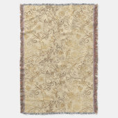 Luxury, Lovely Gold Flowers Pattern Deken (Voorkant Verticaal)