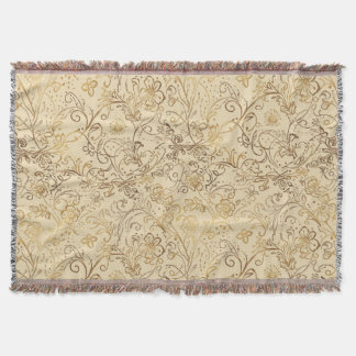 Luxury, Lovely Gold Flowers Pattern Deken