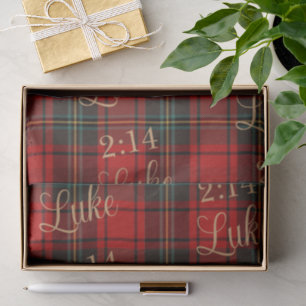 Luxury Luke 2:14 Tartan Kerstmis Klassieke Plaid Tissuepapier