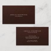 Luxury Mahogany Leather Professional Chic Custom Visitekaartje (Voorkant / Achterkant)