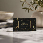 Luxury Makelaar Black Gold Marmer Visitekaartje