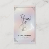 Luxury Makeup Artist with QR Code | Holographic Visitekaartje (Voorkant)