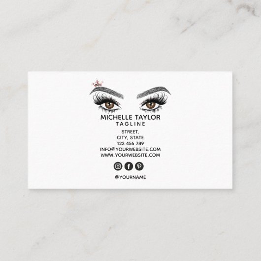 Luxury Makeup kunstenaar Beauty Lash Extension eye Visitekaartje (Achterkant)