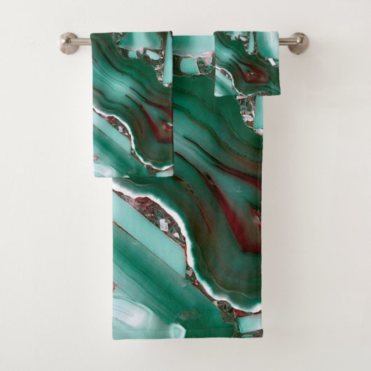 Luxury Malachite Gemstone Agate Marble Bad Handdoek (Insitu)