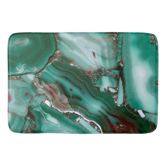 Luxury Malachite Gemstone Agate Marble Badmat (Voorkant)